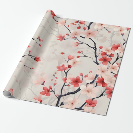 Cherry Blossom Floral Geschenkpapier (Ungerollt)