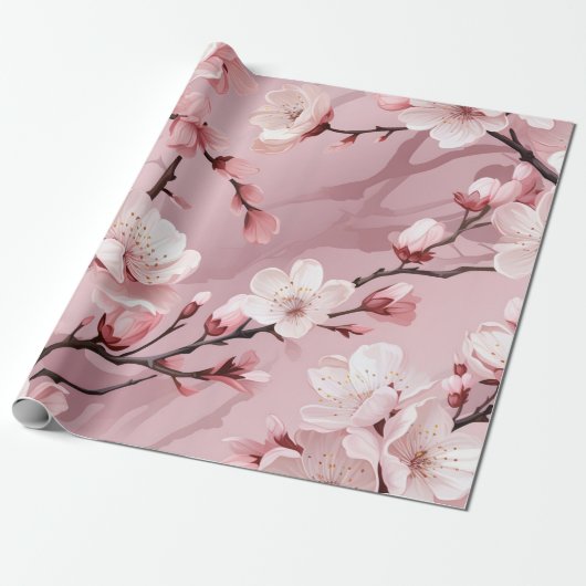 Cherry Blossom Floral Geschenkpapier (Ungerollt)