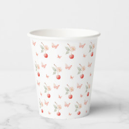 Cherry Blossom Floral Girl Babydusche Pappbecher