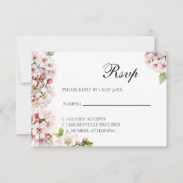 Cherry blossom Floral RSVP card Karte