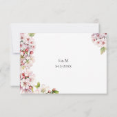 Cherry blossom Floral RSVP card Karte (Rückseite)