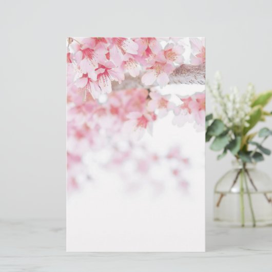 CHERRY BLOSSOM FLORAL STSTIONERY BRIEFPAPIER (Stehend Vorderseite)