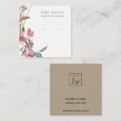 CHERRY BLOSSOM FLORAL STUD EARRING DISPLAY LOGO QUADRATISCHE VISITENKARTE (Vorne/Hinten)