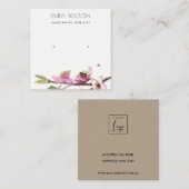 CHERRY BLOSSOM FLORAL STUD EARRING DISPLAY LOGO QUADRATISCHE VISITENKARTE (Vorne/Hinten)