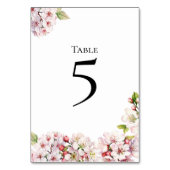 Cherry Blossom floral Table Number Card Tischnummer (Rückseite)