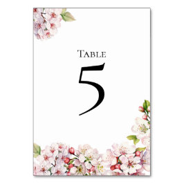 Cherry Blossom floral Table Number Card Tischnummer