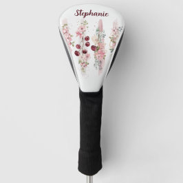 Cherry Blossom Floral Watercolor, Name hinzufügen Golf Headcover