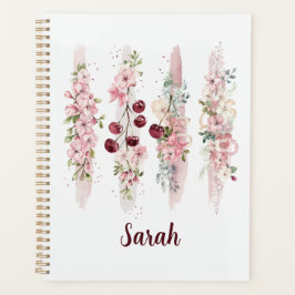 Cherry Blossom Floral Watercolor, Name hinzufügen Planer