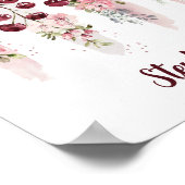 Cherry Blossom Floral Watercolor, Name hinzufügen Poster (Ecke)