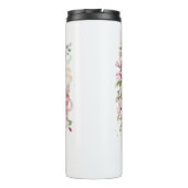 Cherry Blossom Floral Watercolor, Name hinzufügen Thermosbecher (Rückseite)