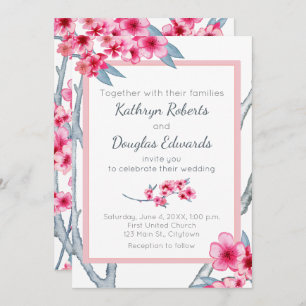 Cherry Blossom Floral Wedding Einladung