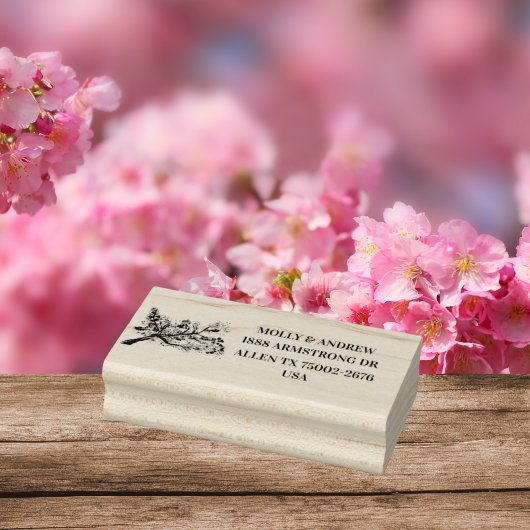 Cherry Blossom Floral Wedding Rücksendeadresse Gummistempel