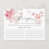 Cherry Blossom Florales Brautparty Rezept Karte (Vorderseite)