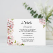 Cherry Blossom Florals Enclosure Card Details Begleitkarte (Stehend Vorderseite)