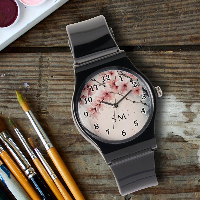 Cherry Blossom Florenz Mit Monogramm Armbanduhr (Von Creator hochgeladen)