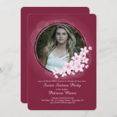 Cherry Blossom Foto Einladung (Vorne/Hinten)