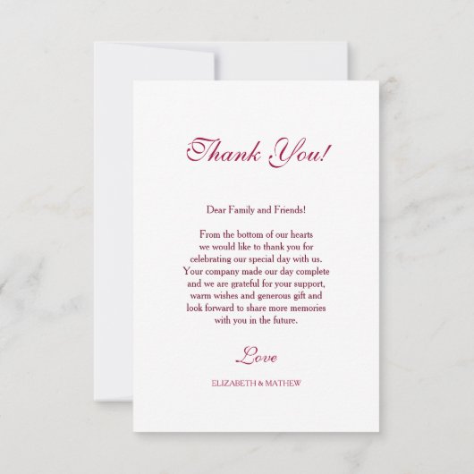 Cherry Blossom Foto Hochzeit Danke Karte (Rückseite)