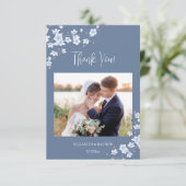 Cherry Blossom Foto Hochzeit Danke Karte (Stehend Vorderseite)