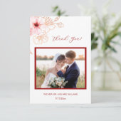 Cherry Blossom Foto Hochzeit Danke Karte (Stehend Vorderseite)