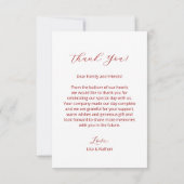 Cherry Blossom Foto Hochzeit Danke Karte (Rückseite)