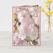 Cherry Blossom Foto mit hellrosa und weißer Karte (Gelbe Blume)