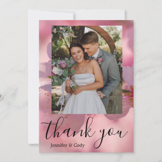 Cherry Blossom Foto Vielen Dank Karte (Vorderseite)