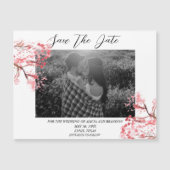 Cherry Blossom Foto Wedding Spring Script Magnet (Vorderseite)