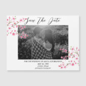 Cherry Blossom Foto Wedding Spring Script Magnet (Vorderseite)