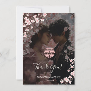 Cherry Blossom Foto Wedding Vielen Dank Dankeskarte