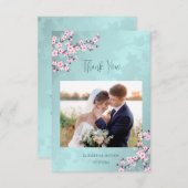 Cherry Blossom Foto Wedding Vielen Dank Einladung (Vorne/Hinten)