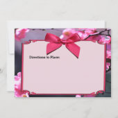 Cherry Blossom Frame & Pink Bow Brautparty Inv Einladung (Rückseite)