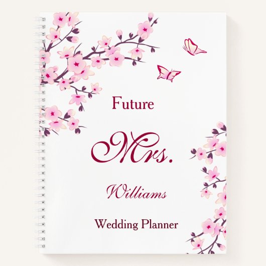 Cherry Blossom | Frau Future | Hochzeitsplaner Notizblock (Vorderseite)