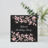 Cherry Blossom Frauen 50. Geburtstagsparty Einladung (Stehend Vorderseite)