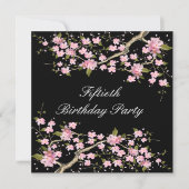 Cherry Blossom Frauen 50. Geburtstagsparty Einladung (Vorderseite)