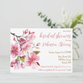 Cherry Blossom, Frühjahr-Brautparty Einladung (Stehend Vorderseite)