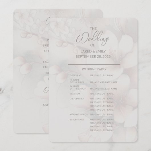 Cherry Blossom Full Wedding Programm (Vorne/Hinten)