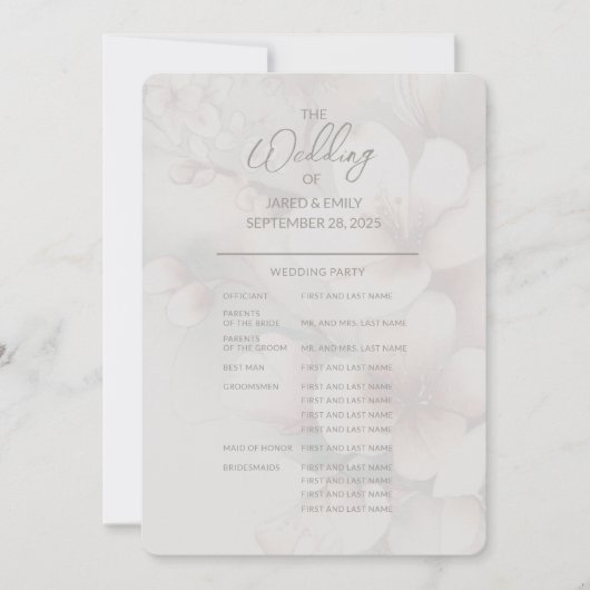 Cherry Blossom Full Wedding Programm (Vorderseite)
