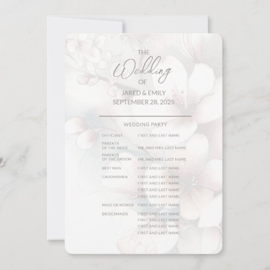 Cherry Blossom Full Wedding Programm (Vorderseite)