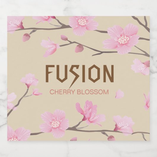 Cherry Blossom - FUSION Bierflaschenetikett (Einzelnes Label)