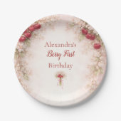 Cherry Blossom Garden 1st Birthday Pappteller (Vorderseite)