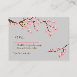 Cherry Blossom Garden Wedding RSVP Card Begleitkarte