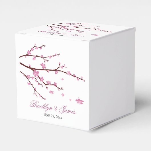Cherry Blossom Gastgeschenk Hochzeit Boxes Geschenkschachtel (Vorderseite)