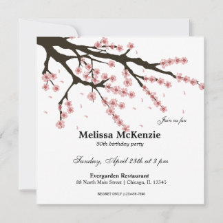Cherry Blossom Geburtstagsparty Einladung