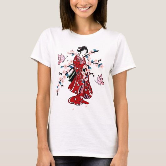 Cherry Blossom - Geisha Butterfly 2 T - Shirt (Vorderseite)