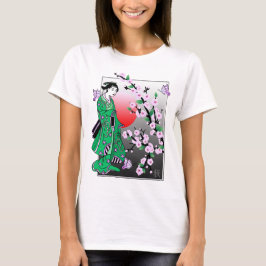 Cherry Blossom - Geisha Butterfly 3 T - Shirt