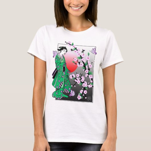 Cherry Blossom - Geisha Butterfly 3 T - Shirt (Vorderseite)