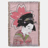Cherry Blossom Geisha Decke (Vorderseite Vertikal)