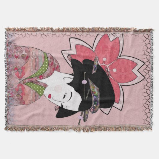 Cherry Blossom Geisha Decke (Vorderseite)