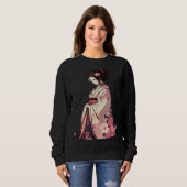 Cherry blossom geisha japanese woman flowers sweatshirt (Vorne ganz)