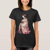 Cherry blossom geisha japanese woman flowers T-Shirt (Vorderseite)